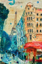Paris Mon Amour by Richard Burel - Varnished Original Painting on Board sized 16x24 inches. Available from Whitewall Galleries